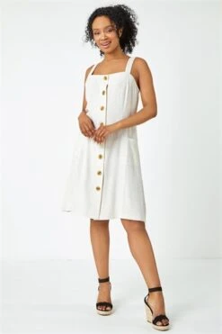 Stone Petite Floral Border Print Shift Dress