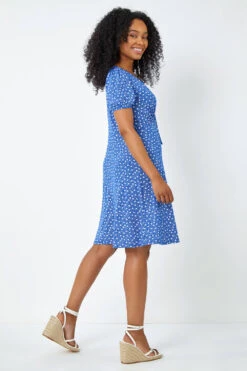 Royal Blue Petite Ditsy Floral Tie Neck Dress -Outlet Modi Qube Store 4931a7e2 71e9 4fea 8f60 21a5cbaf7db5