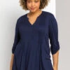 Navy Curve Plain Pintuck Detail Blouse -Outlet Modi Qube Store 4ac0f486 1d88 4057 9878 9d81459919d4