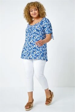 Blue Curve Aztec Print Stretch Top -Outlet Modi Qube Store 4cc189bc 1230 4f6e 8017 8c803571f6ca