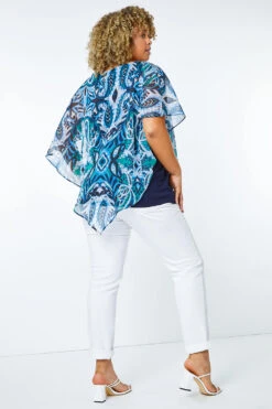 Green Curve Paisley Print Chiffon Overlay Top -Outlet Modi Qube Store 4eaa3430 73f3 456b be5b 3ae9e7961a0e