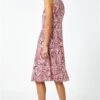 Light Pink Sleeveless Floral Midi Stretch Dress -Outlet Modi Qube Store 4ebb0ef0 6fc5 4ae3 9197 7f715c8caca5