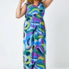 Purple Curve Abstract Shirred Stretch Maxi Dress -Outlet Modi Qube Store 50845162 c8a3 4e87 97a9 5430216bc878