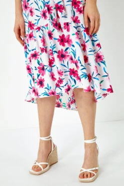 Pink Sleeveless Floral Frill Hem Midi Dress 11 Pink Sleeveless Floral Frill Hem Midi Dress -Outlet Modi Qube Store 5310675a 178a 4ba9 a518 2d0a230b7d20