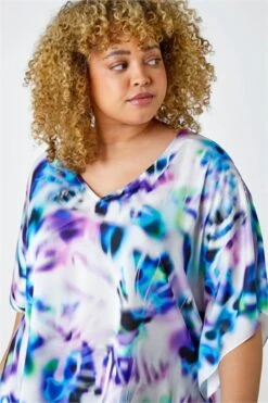 Turquoise Floral Print Cowl Neck Dress -Outlet Modi Qube Store 5341c172 7555 44bd 8aaf 197587aa482a