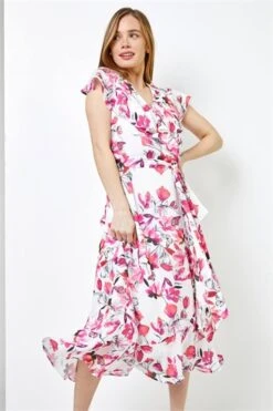 Pink Petite Floral Print Cape Midi Dress 9 Pink Petite Floral Print Cape Midi Dress -Outlet Modi Qube Store 538fd70a 1b9b 486b 8bb1 d71b0c007031