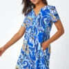 Royal Blue Baroque Floral Pocket Tunic Dress -Outlet Modi Qube Store 53ded088 499c 4ec1 8d6a 7b21dfa16e97