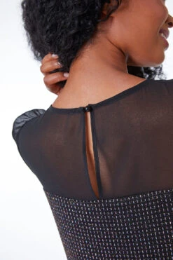 Black Petite Sheer Detail Sparkle Dress 11 Black Petite Sheer Detail Sparkle Dress -Outlet Modi Qube Store 55fe4d5d 8950 45f0 a6fd e7fd718fa879