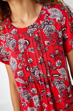 Red Paisley Print Pleat Detail Blouse -Outlet Modi Qube Store 56487847 735e 453b adcc ffed379da419