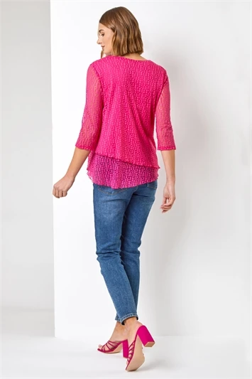 Pink Burnout Tropical Leaf Overlay Top 3 Pink Burnout Tropical Leaf Overlay Top