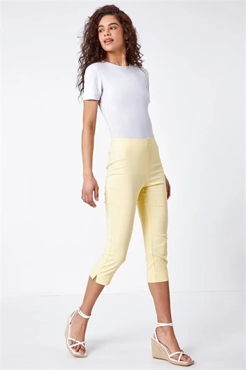 Yellow Floral Hanky Hem Stretch Tunic Top 8 Yellow Floral Hanky Hem Stretch Tunic Top - Image 6