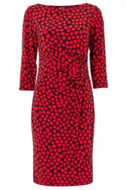 Red Abstract Spot Print Pocket Shift Dress -Outlet Modi Qube Store 58972320 c47b 4f32 ae8b a7453917b40c