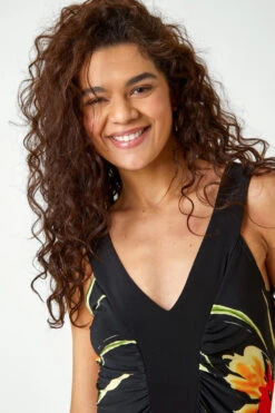 Black Floral Stretch Jersey Maxi Dress -Outlet Modi Qube Store 58f572c1 7f2d 4c53 ac96 0ac740aaa4ae