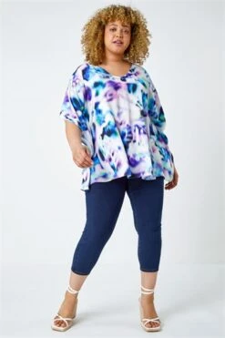 Turquoise Floral Print Cowl Neck Dress -Outlet Modi Qube Store 5926a831 4157 4e3a b3a8 2dac76250f8d