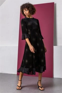 Black Velvet Sheer Sleeve Mini Dress -Outlet Modi Qube Store 596d16ea c7cc 4591 888a 8eddb4bc366e