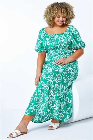 Green Curve Gathered Skirt Midi Stretch Dress 3 Green Curve Gathered Skirt Midi Stretch Dress