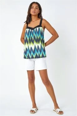 Lime Zig Zag Print Stretch T-Shirt -Outlet Modi Qube Store 59fe3dcc 5e03 4b75 a85a bb23197fa9e0