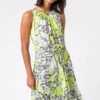 Lime Floral Tie Waist Dipped Hem Dress -Outlet Modi Qube Store 5c4add29 2b7c 4784 a536 aeb9836c27a3