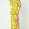 Yellow Floral Tiered Sleeve Maxi Dress -Outlet Modi Qube Store 5c5fee62 9a36 44e3 a5ee e87734c6763d