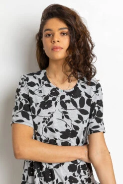 Grey Floral Print Pocket Shift Dress 9 Grey Floral Print Pocket Shift Dress -Outlet Modi Qube Store 5df9451e 169b 469f bff6 ef138afc1cc7