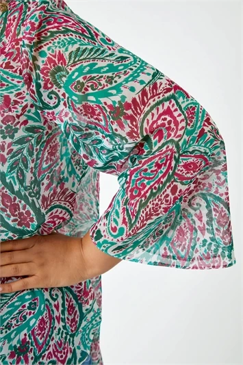 Black Curve Floral Print Longline Kimono 3 Black Curve Floral Print Longline Kimono