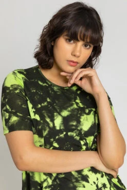 Lime Tie Dye Pocket Swing Top -Outlet Modi Qube Store 601a2734 c86d 4ea3 8f63 3a943e56cf94