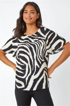 Ochre Tie Dye Button Detail Top