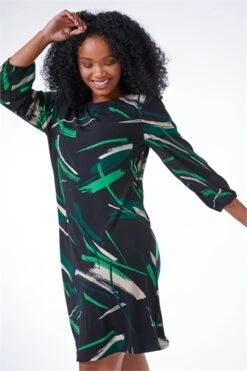 Navy Petite Notch Neck Jacquard Dress -Outlet Modi Qube Store 60d1e9bd 53c1 4078 b220 fd027cdbfd8c