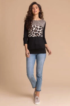 Black Contrast Animal Print Blouson Top 8 Black Contrast Animal Print Blouson Top -Outlet Modi Qube Store 615deaa7 9766 448b a155 f02e22ce166b