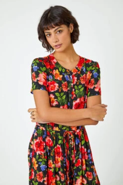 Red Floral Print Tiered Midi Dress 11 Red Floral Print Tiered Midi Dress -Outlet Modi Qube Store 62662bc6 0bb3 45b3 9fe9 70d2a029dd12