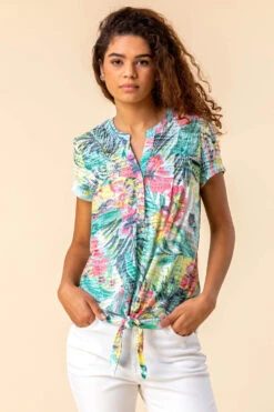 Multi Tie Hem Tropical Print Top 7 Multi Tie Hem Tropical Print Top -Outlet Modi Qube Store 62db62f8 490a 4c57 a20d 339743dd1589