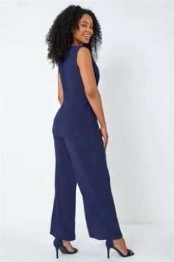 Navy Petite Belted Jumpsuit -Outlet Modi Qube Store 63fada59 631d 4273 8d28 b638701bea34
