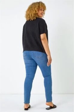 Black Curve Floral Jersey Cold Shoulder Top -Outlet Modi Qube Store 6405edf8 ecf7 4b14 8a28 b3060f33d4e5