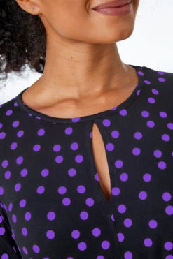 Purple Petite Spot Print Keyhole Midi Dress -Outlet Modi Qube Store 64d6c105 f0e9 460b 8ceb 595dd07a730a