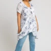 Blue Curve Floral Print Crinkle Tunic Top -Outlet Modi Qube Store 64ddd1ac 79e0 4dce ad94 4f2110b74d46