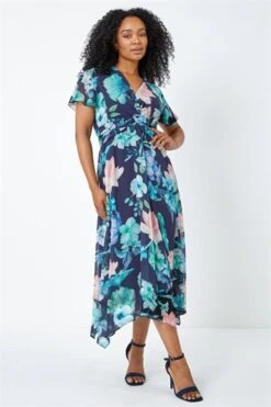Mint Petite Frill Hem Floral Midi Dress -Outlet Modi Qube Store 657dd50e 0391 40f0 b603 133ace278123