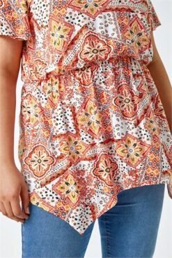 Orange Curve Sleeveless Aztec Midi Stretch Dress -Outlet Modi Qube Store 66af290a 3fee 430b 8cfe 595dbb39b740