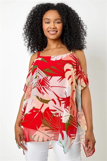 Green Petite Floral Print Halterneck Top 4 Green Petite Floral Print Halterneck Top - Image 2