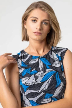 Grey Textured Leaf Print Fit & Flare Dress -Outlet Modi Qube Store 6958879c 3367 4d8d abf3 7f67b1e916dd