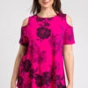Fuchsia Curve Floral Print Cold Shoulder Jersey Top -Outlet Modi Qube Store 69c8d629 8910 42ea 96b9 fd6c875d96e3