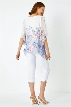 Ivory Floral Print Longline Blouse -Outlet Modi Qube Store 6bbc8c33 5160 4742 a87e 6b99f8dd443c
