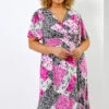 Pink Curve Patchwork Floral Midi Dress 2 Pink Curve Patchwork Floral Midi Dress -Outlet Modi Qube Store 6ffa332b a384 4556 a214 e64f2c1e2a41