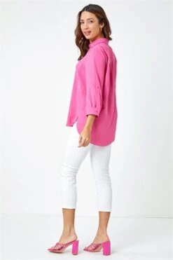 Fuchsia Longline Button Detail Tunic Top -Outlet Modi Qube Store 7030e621 4ca3 44ec bf96 a4012bbb27d6