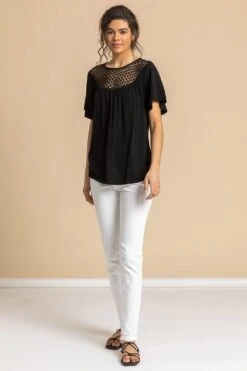 Black Lace Panel Tunic Top 9 Black Lace Panel Tunic Top -Outlet Modi Qube Store 70c947ed 3638 401c 8b58 8332958f9f18