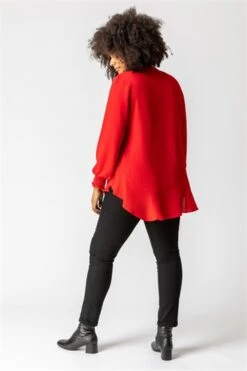 Rust Curve Colourblock Asymmetric Snood Top -Outlet Modi Qube Store 721aa722 e1ce 43b8 96cf b5429213a659