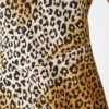 Camel Animal Print Stretch Tiered Midi Dress -Outlet Modi Qube Store 729d226c 4891 4774 bf62 db733ff5429b