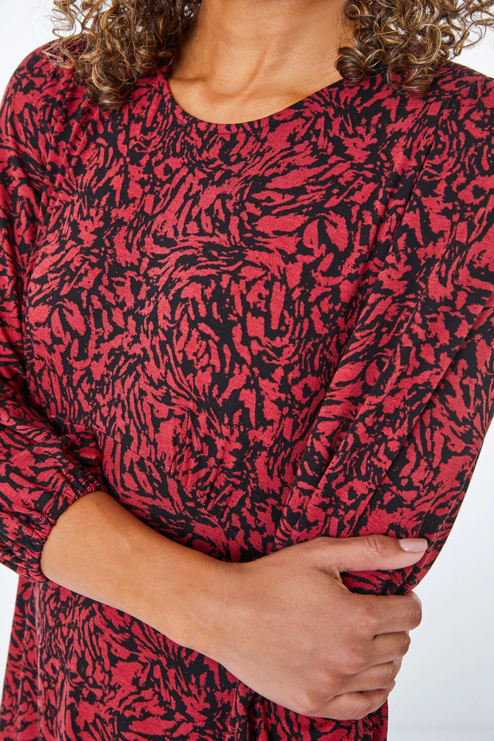 Rust Petite Floral Print Stretch Midi Dress 7 Rust Petite Floral Print Stretch Midi Dress - Image 5