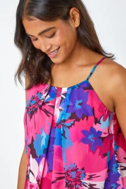 Pink Floral Print Chiffon Cami Top -Outlet Modi Qube Store 78058aa3 1c79 4432 96b0 a03a5e497d48