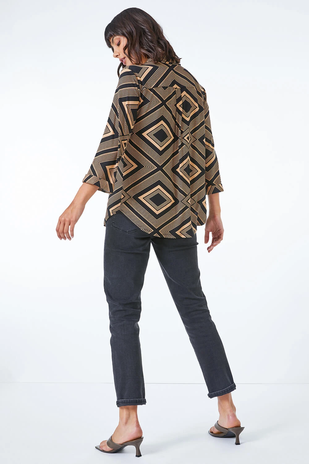 Camel Geometric Stretch Jersey Shirt 5 Camel Geometric Stretch Jersey Shirt - Image 3