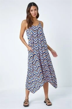 Blue Tie Dye Stretch Jersey Halterneck Top -Outlet Modi Qube Store 7b7b579d 111e 496f aada 9091d1ff8714